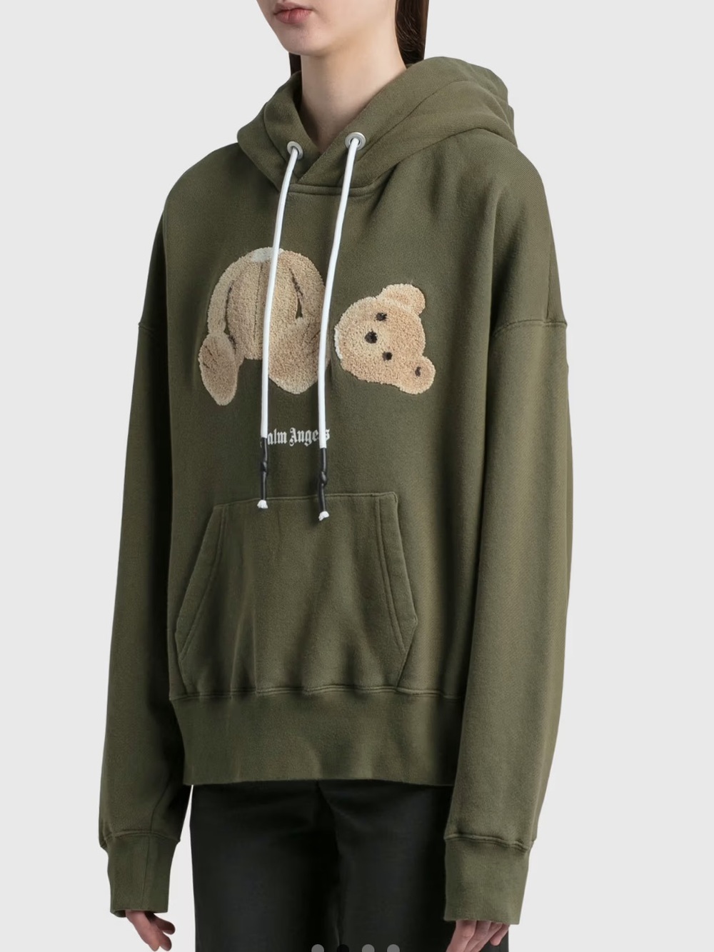Palm Angels Bear Hoodie olive Made in Portugal Men size Large